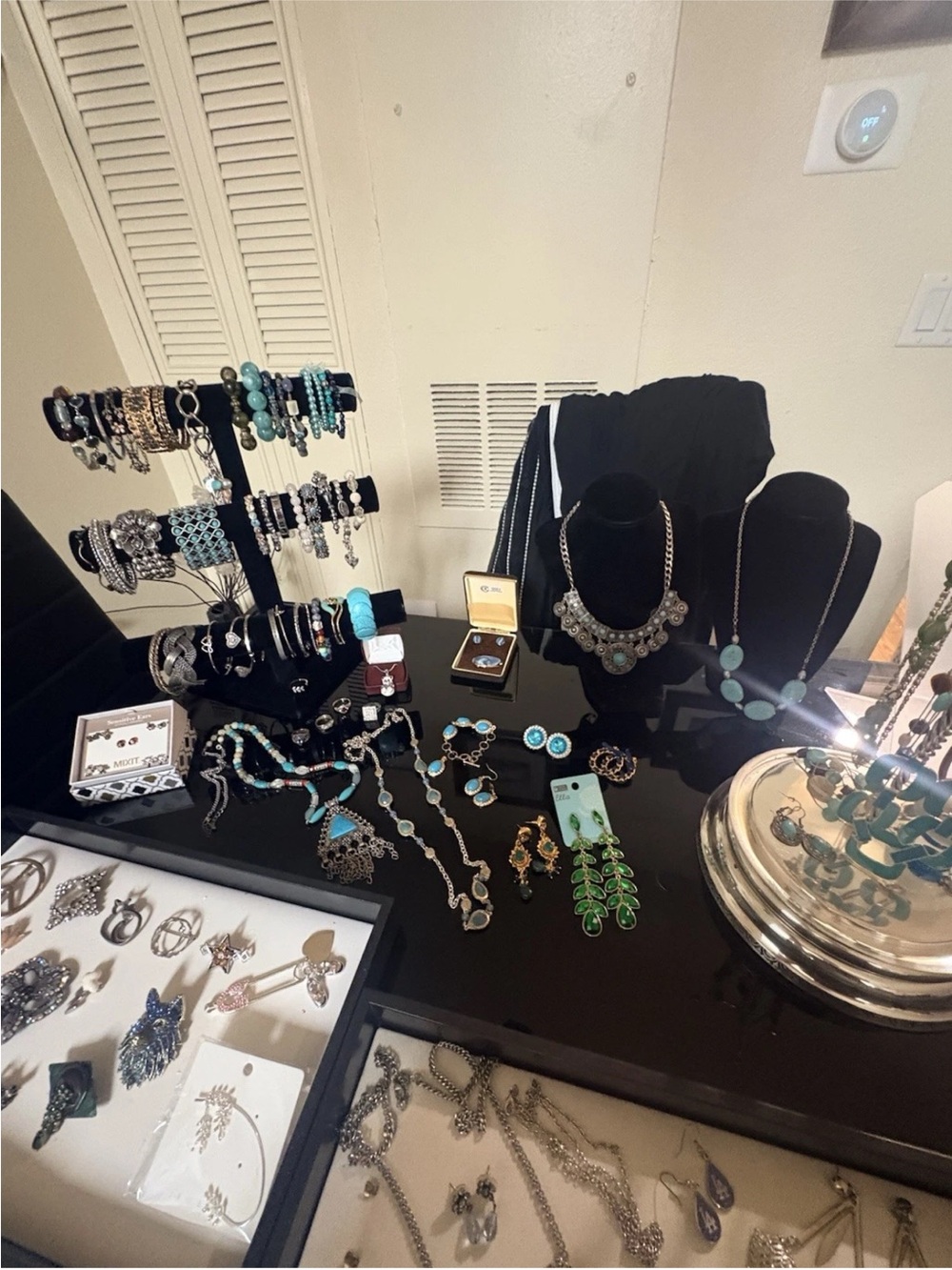 Turquoise And Silver Statement Necklace Collection View 6